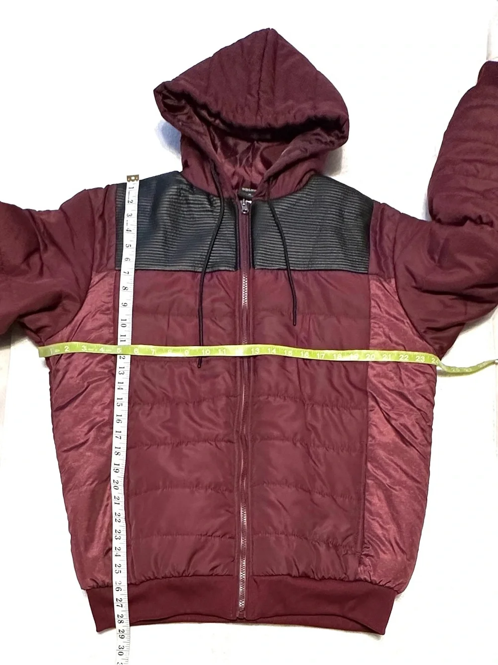 Original Deluxe Men's Burgundy Maroon Hooded Puffer Jacket Winter